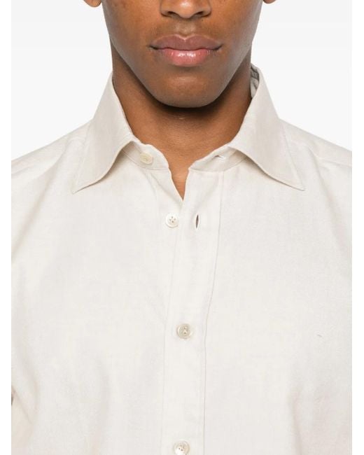 Camicia A Maniche Lunghe di Eleventy in White da Uomo