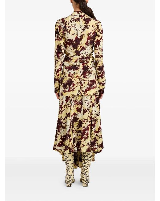 Proenza Schouler Brown Adela Printed Blouse