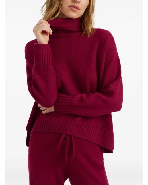 Chinti & Parker Red Ribbed-Knit Roll-Neck Sweater