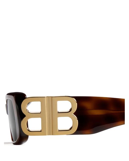 Balenciaga Black Rectangle-Frame Sunglasses