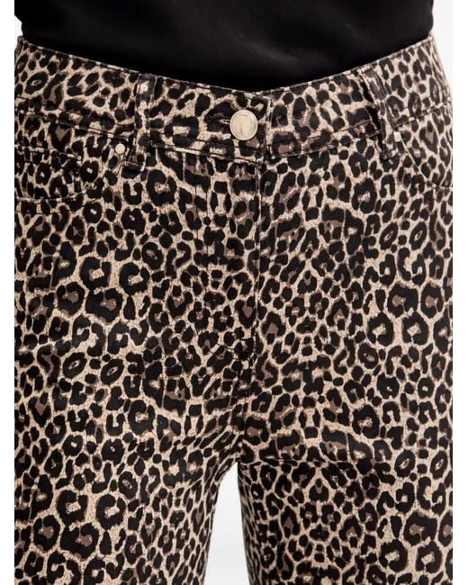 Morgan Black Leopard-Print Jeans