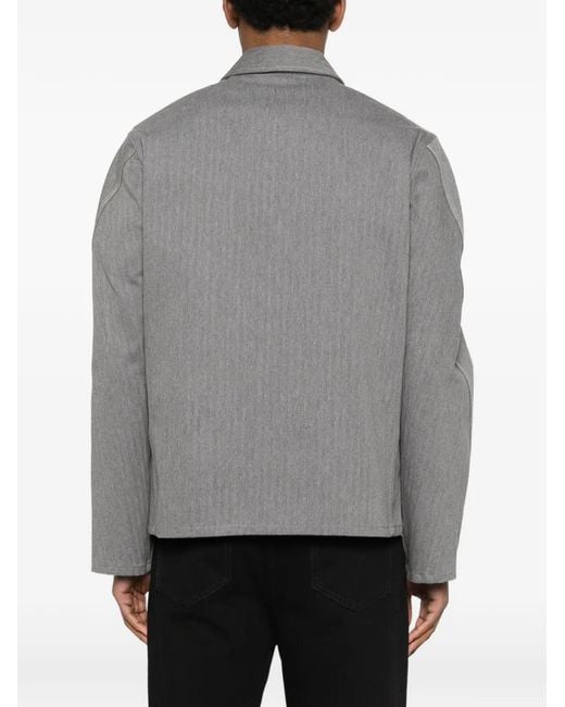 Givenchy Gray Pocket Cotton Shirt Jacket for men