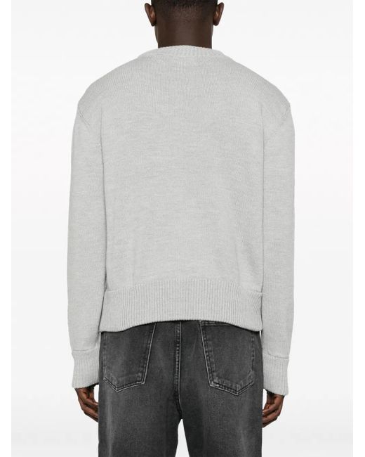 Honey Fucking Dijon Gray Intarsia-Knit Wool-Blend Jumper for men