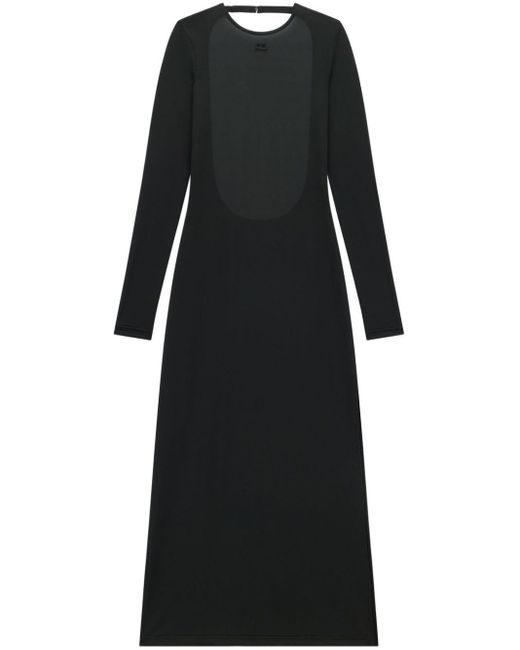 Courreges Black Semi-sheer Open-back Midi Dress