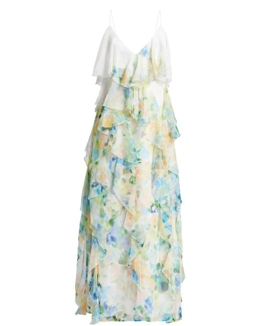 Vestido midi con detalle de volantes Aje. de color Blue