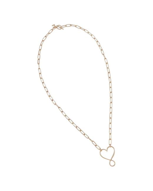 Lola Casademunt White Infinite-Heart Chain-Link Necklace