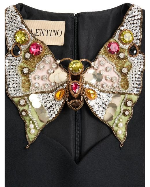 Valentino Garavani Black Butterfly-Detail Mini Dress