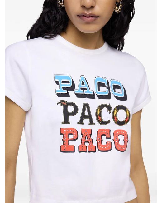 Rabanne White Paco Printed T-Shirt