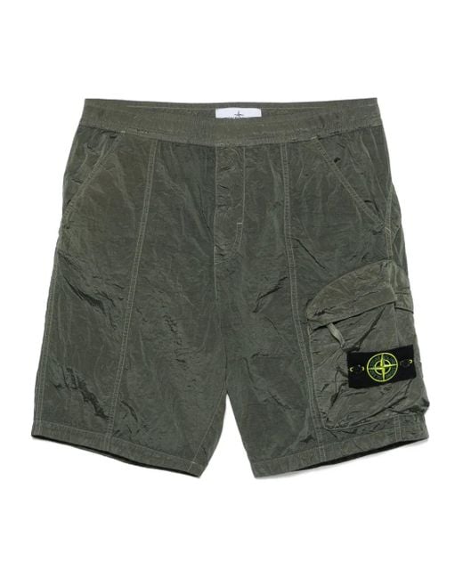 Stone Island Green Comfort Fit Cargo Shorts Nylon Metal for men
