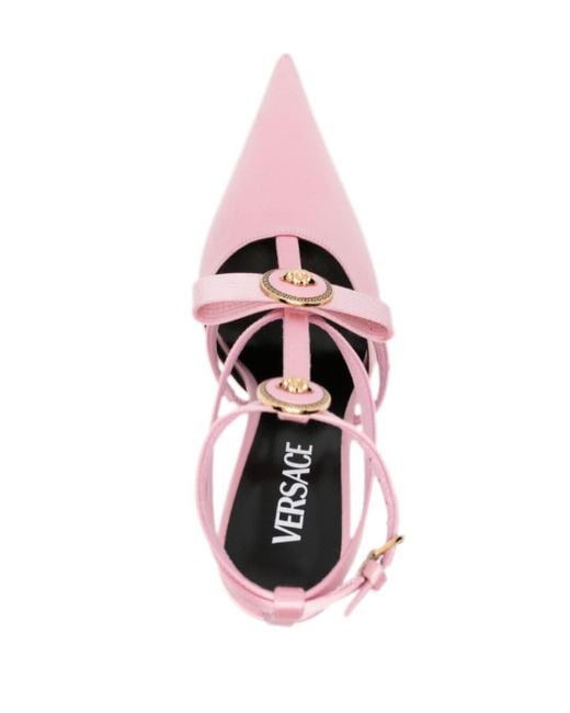Versace Pink Gianni Ribbon Cage 110mm Pumps