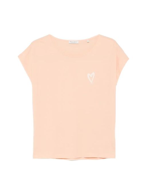 Marc O' Polo Pink Heart-Print T-Shirt