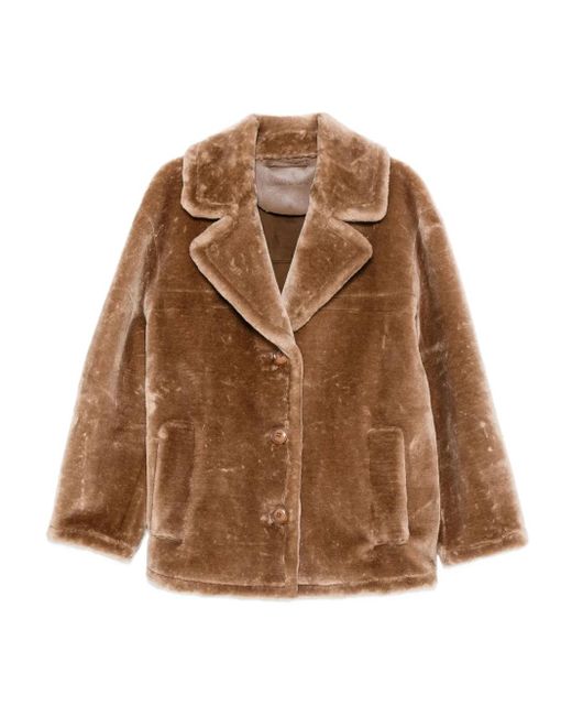 Stand Studio Brown Notch-Lapels Coat