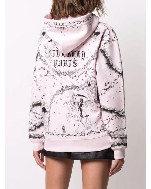 Givenchy Pink Graphic-print Long-sleeve Hoodie