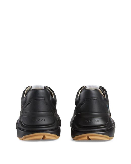 gucci black vintage rhyton sneakers
