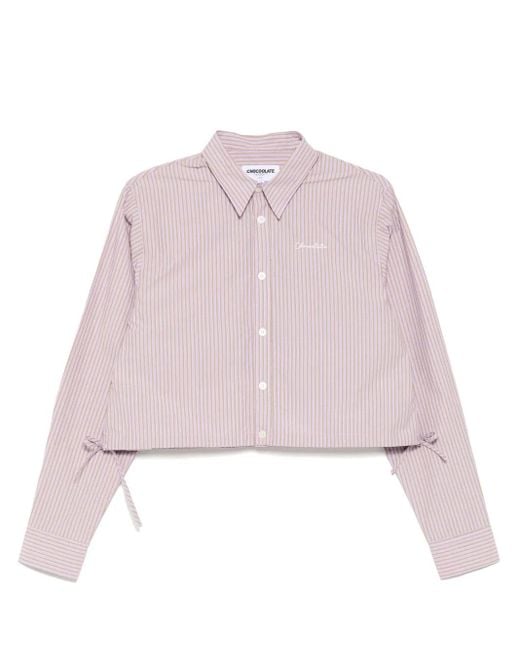Camicia A Righe di Chocoolate in Pink