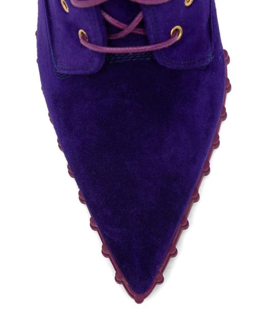Rayla K Purple Lace-Up Pointed-Toe Boots