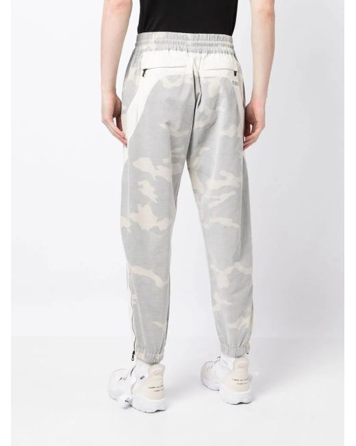 Mostly Heard Rarely Seen Gray Corduroy Camouflage-Print Track Pants for men