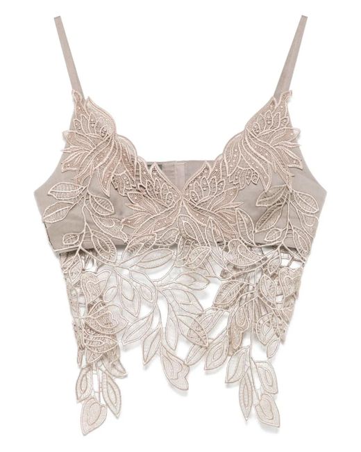 Alberta Ferretti マクラメ トップ Natural