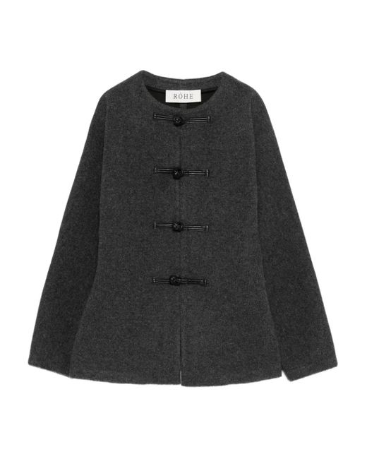 Rohe Black Mandarin Crew-Neck Cardigan