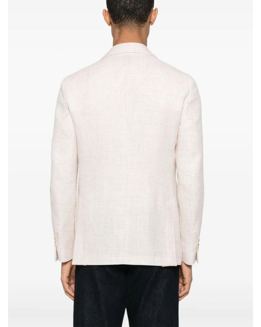 Lardini White Checked Blazer for men