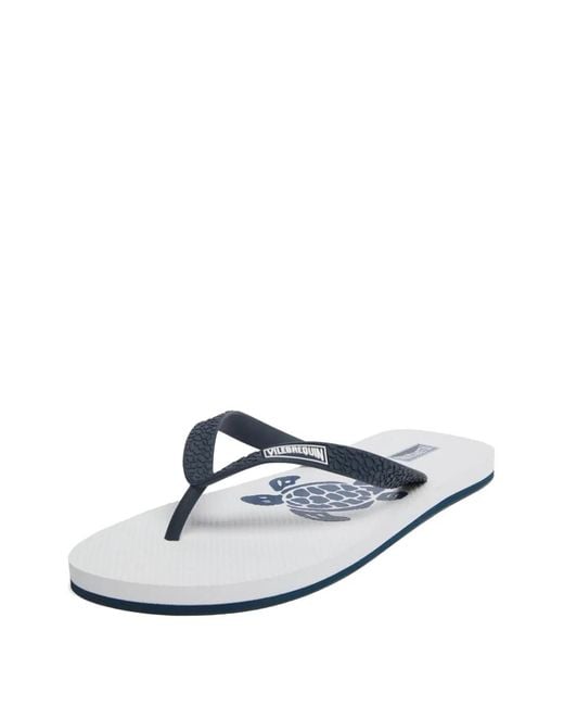 Vilebrequin White And Polyurethane Flip-Flops With Turtle Print for men