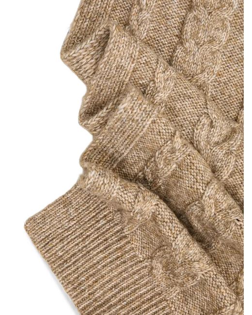 INTROPIA Natural Cable-Knit Ribbed Scarf