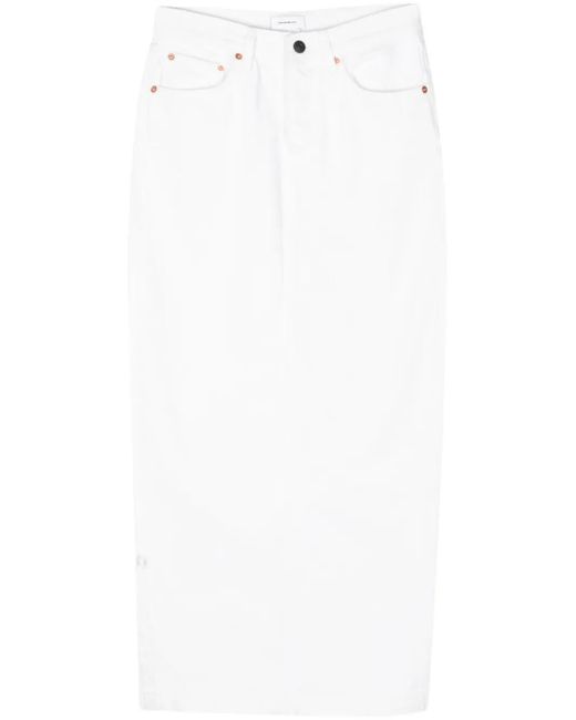 Wardrobe NYC White Denim Column Maxi Skirt
