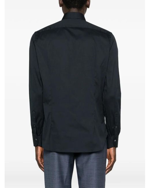 Canali Black Button-Up Shirt for men