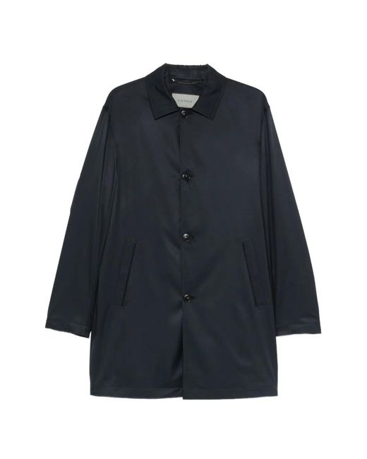 Canali Blue Buttoned Single-Breasted Coat for men