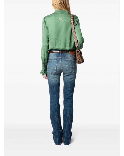 Zadig & Voltaire Green Thely Satin Shirt