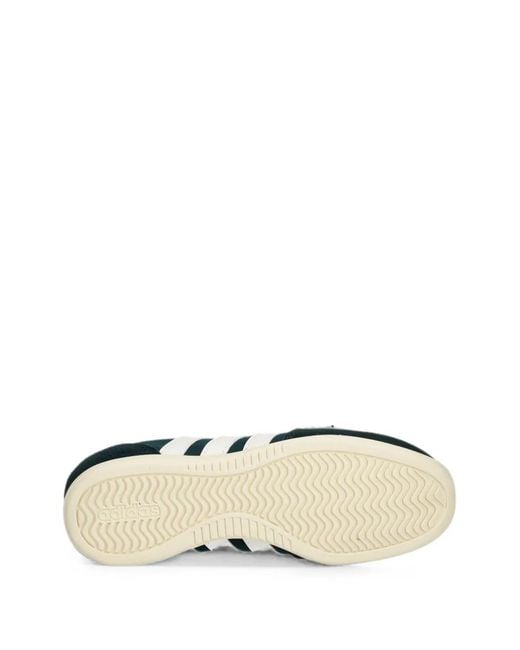 Adidas Green Suede-Panelled 3-Stripe Ballet Flats