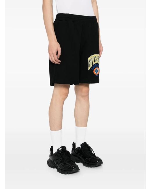 Givenchy Black Logo-Embroidered Shorts for men