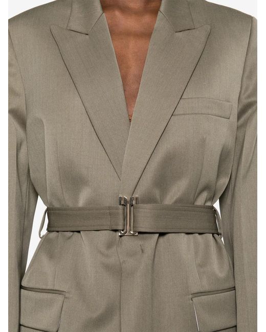 Victoria Beckham Natural Belted Tailored Jacket