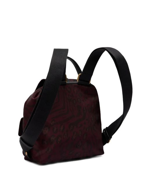 Pinko Purple Patterned-Flap Backpack