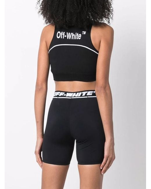 Off-White c/o Virgil Abloh Black Athl Stamp Logo Bra