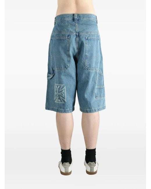 Vetements Blue Logo-Detail Denim Shorts for men
