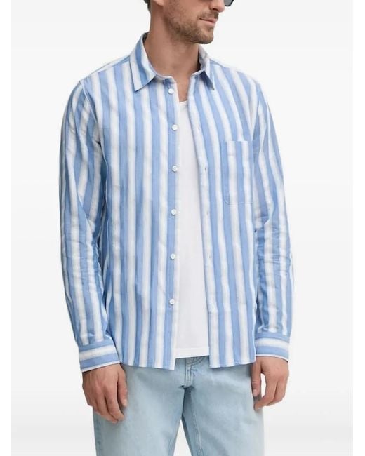Samsøe & Samsøe Blue Striped Shirt for men