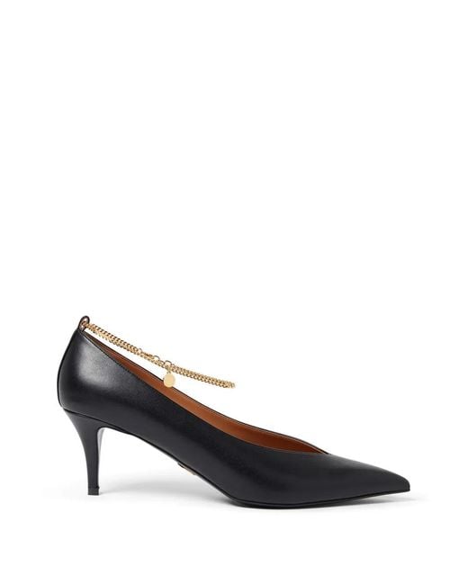 Stella McCartney Blue Chain-Link Pointed-Toe Pumps