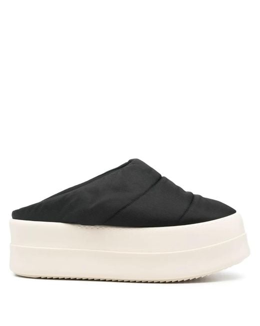 Rick Owens Black Quilted Platform Slippers for men