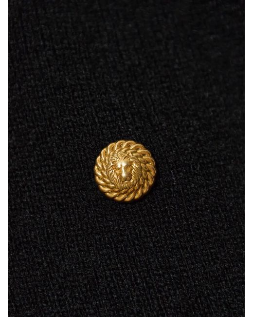 Balmain Black Lion-Head Plaque T-Shirt