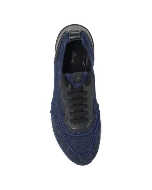 Brioni Blue Baskets À Empiècements for men