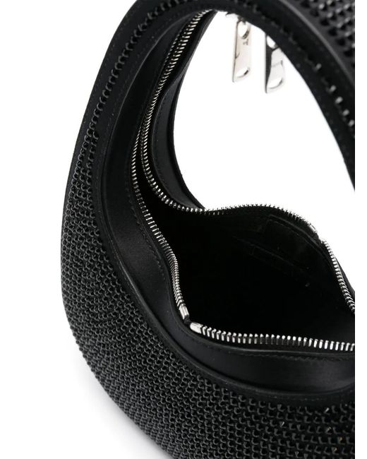 Coperni Black Crystal-Embellished Swipe Bag