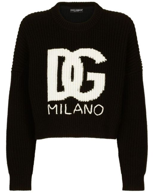 美品◇Dolce&Gabbana◇ドルガバ 黒 パール ボタン ロゴ セーター