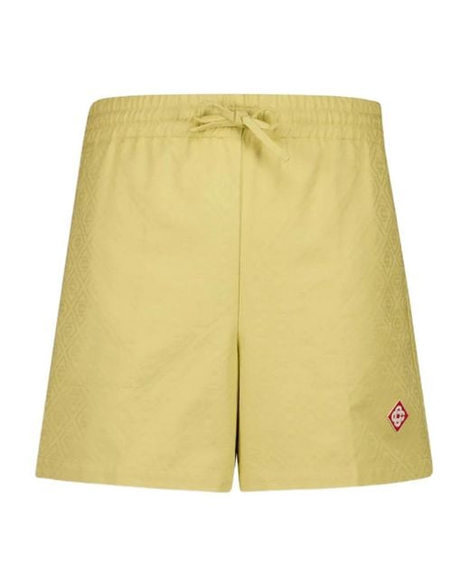 Casablanca Yellow Monogram Drawstring Shorts for men