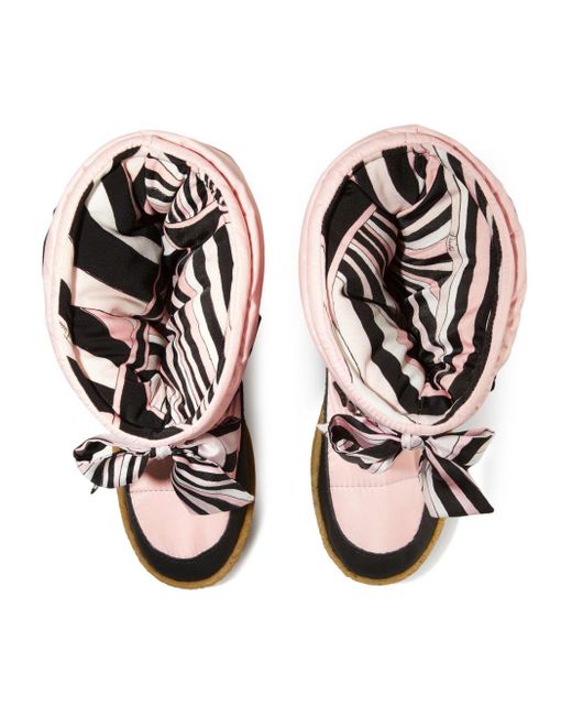 Emilio Pucci Pink Iride-Print Snow Boots