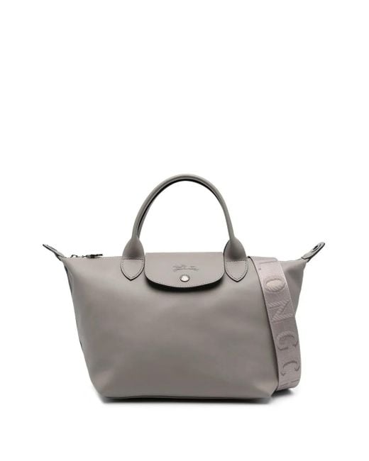 Longchamp Le Pliage Tas Met Logoband in het Gray