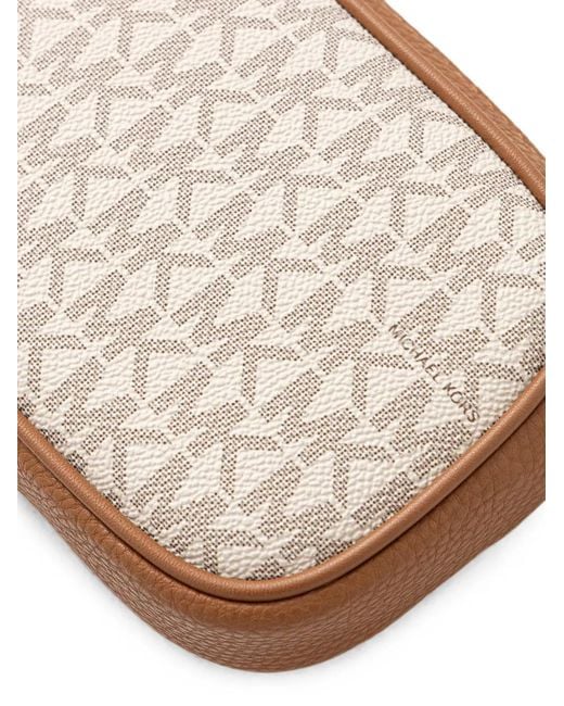 MICHAEL Michael Kors Metallic Logo-Print Leather-Trim Shoulder Bag