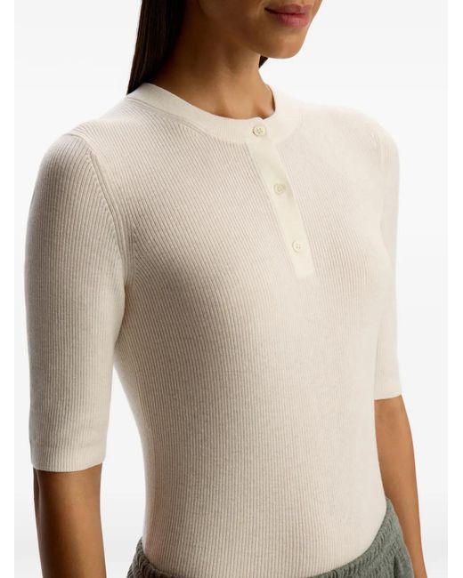 12 STOREEZ Natural Buttoned Merino Top
