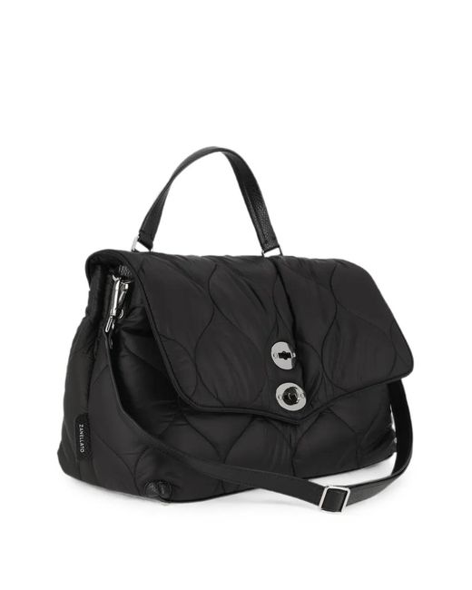 Zanellato Black Postina Lunaria Quilted Shoulder Bag