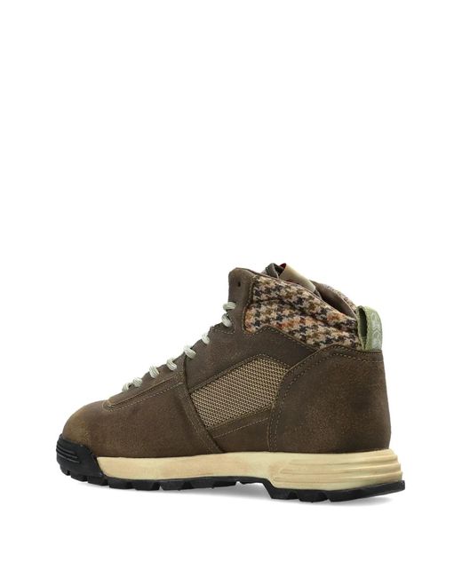 Autry Brown Houndstooth Panelled Sneakers